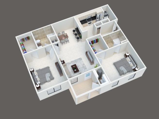 Two bedroom floor plan